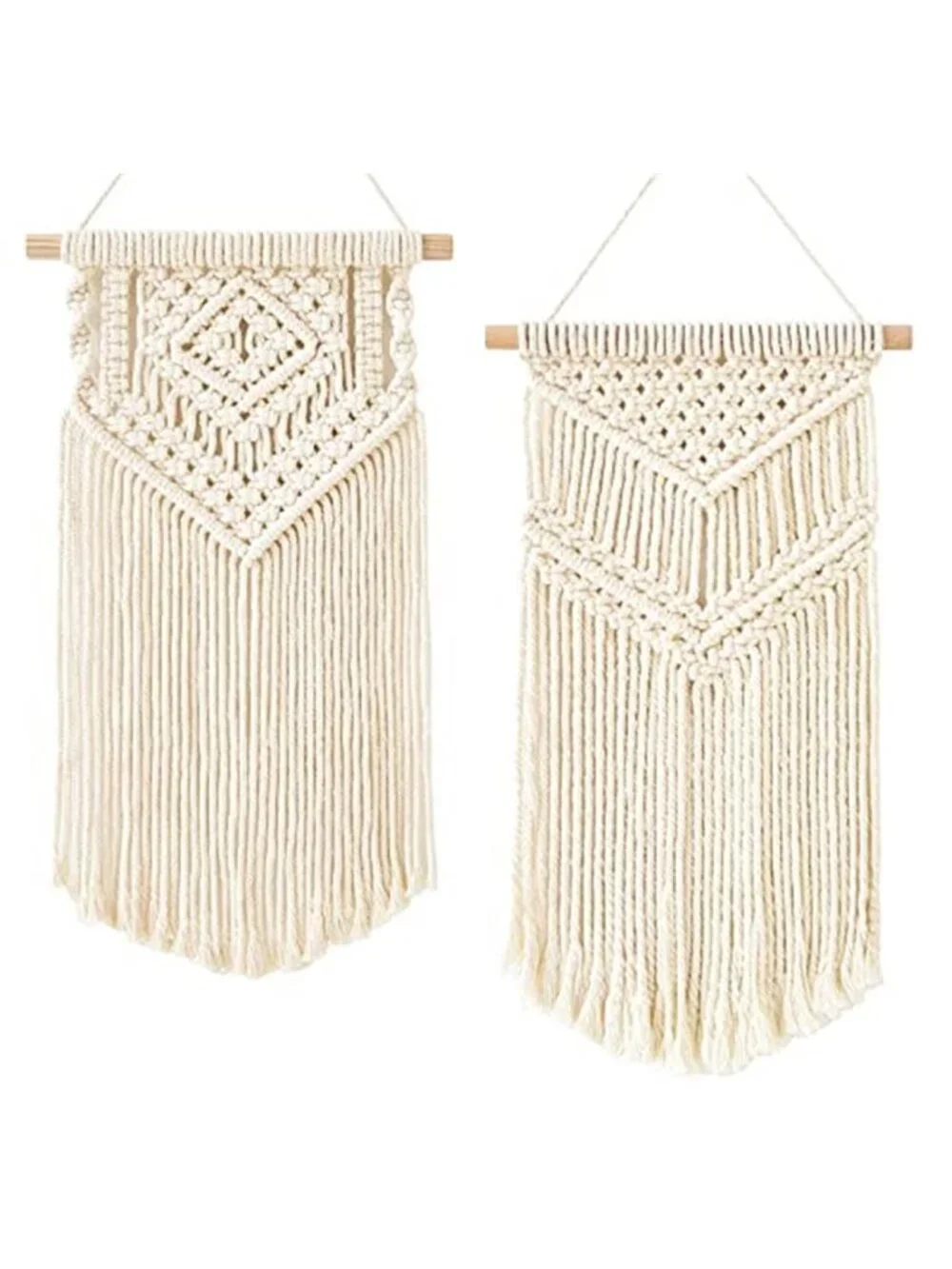 Small Macrame Wall Hanging 2 Pcs Woven Tapestry Wall Art Decor - Beautiful